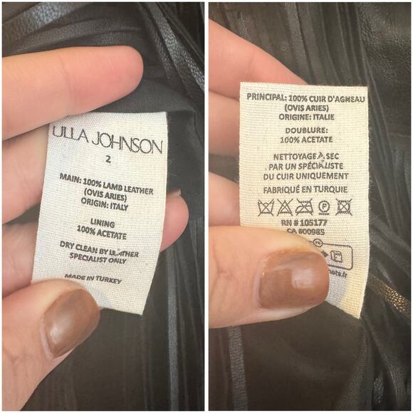 Ulla Johnson Leonie Black Leather Fringe Sleeveless Shell Top Size 2 / Small - Picture 7 of 8